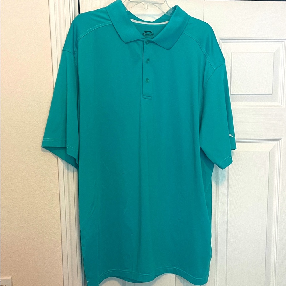 Slazenger Men’s Golf Polo. Color Turquoise Size XXL
